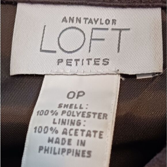 Ann Taylor LOFT Ultra Suede Shirt Dress Brown Sz 0 - Picture 8 of 12